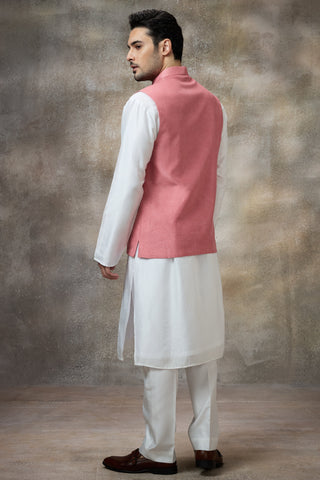 Pink solid koti with kurta set