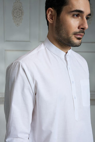 White cotton solid shirt
