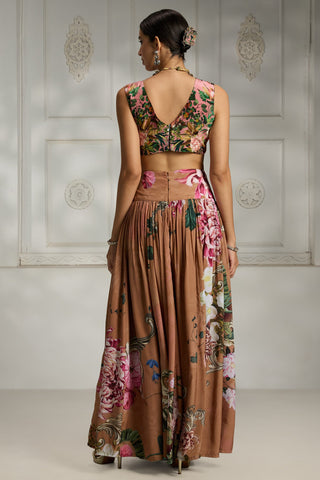 Orange printed cape set