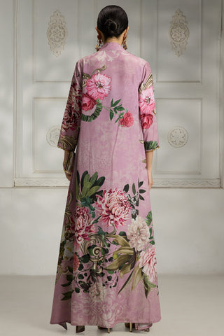 Pink printed cape set