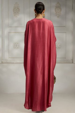 Pink drapped dhoti set