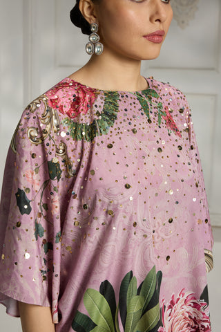 Pink floral printed tunic
