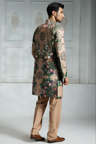 Multicolor printed sherwani set