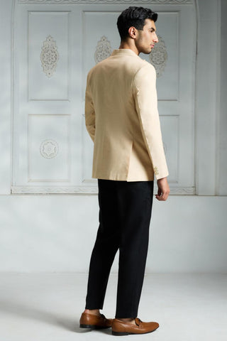 Beige solid blazer