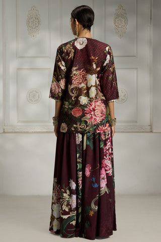 Maroon floral printed tunic