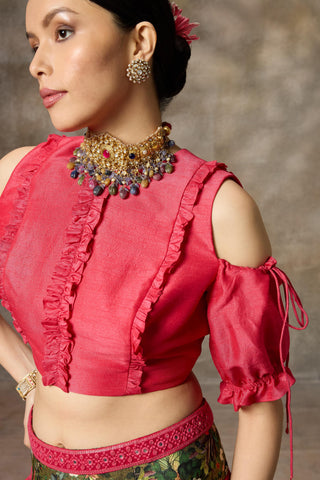 Pink top and skirt set