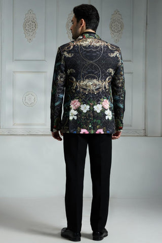 Black printed blazer