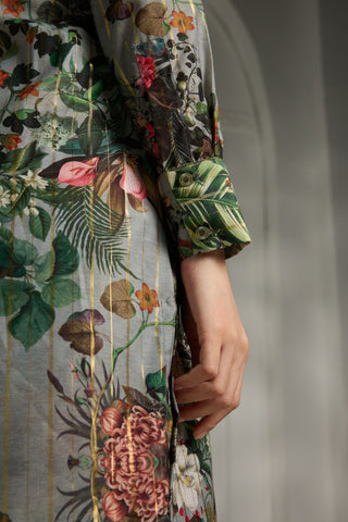 Blue shirt styled tunic set