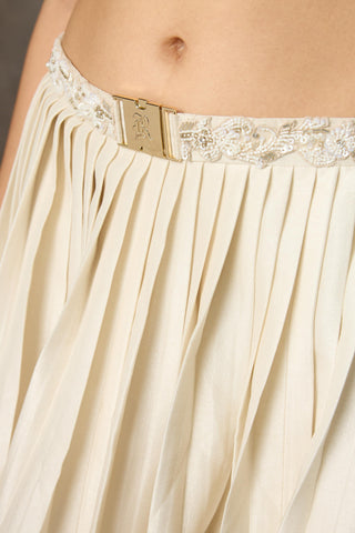 Ivory ruffled top and skirt set