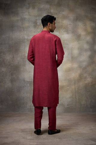 Maroon embellished kurta set