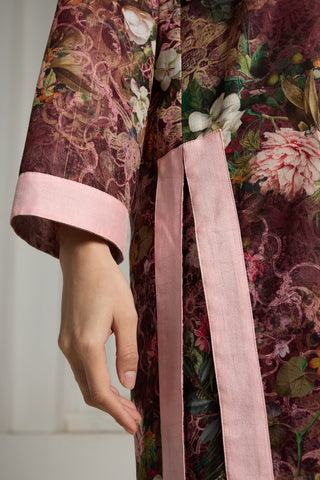 Maroon floral printed tunic set