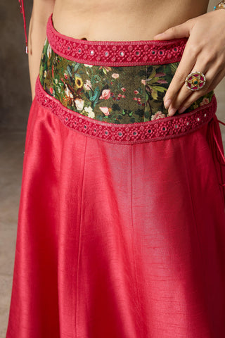 Pink top and skirt set