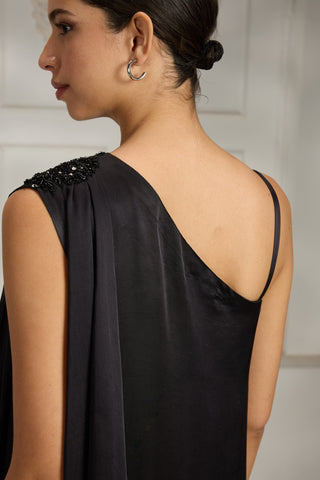 Black one shoulder dress