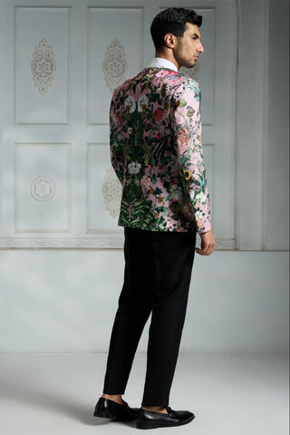 Pink printed blazer