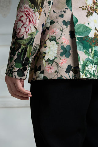 Beige printed blazer