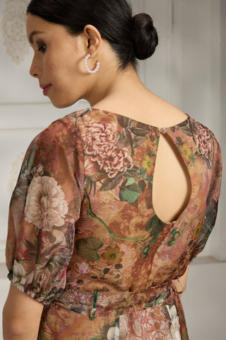 Orange printed dress