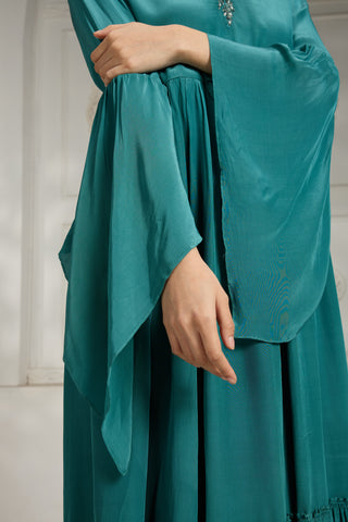 Blue embroidered dress