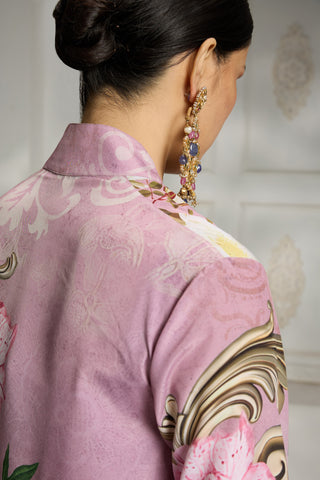 Pink printed cape set