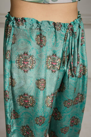 Blue butti printed tunic set