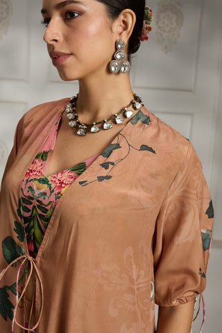 Orange printed cape set