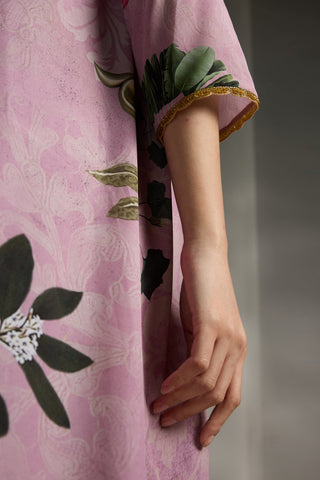 Pink printed cape set