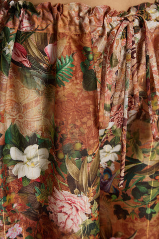 Orange floral printed tunic set