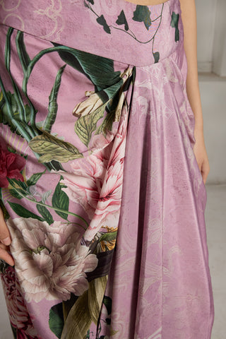 Pink printed cape set