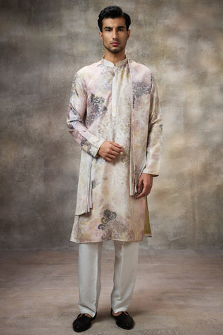 Ivory printed kurta set