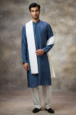 Blue solid kurta set