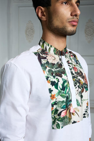White yoke printed shirt