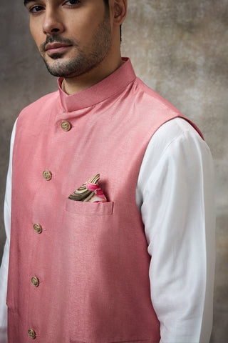 Pink solid koti with kurta set