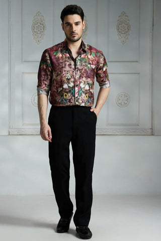 Maroon signature print shirt