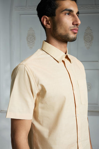 Beige solid shirt