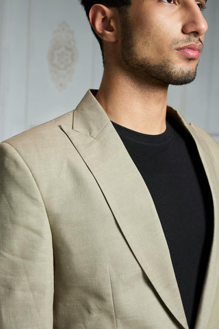 Green solid blazer