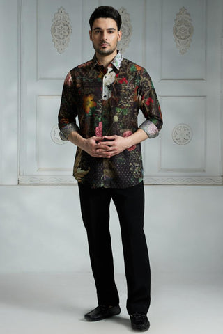 Black printed shirt