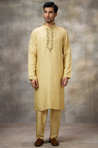 Yellow embroidered kurta set