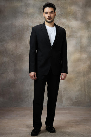 Black solid blazer