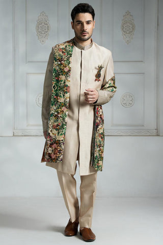 Ivory embroidered sherwani set