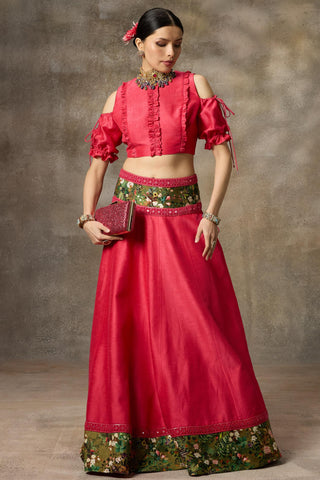 Pink top and skirt set