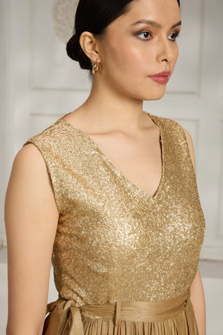 Gold sequence gown