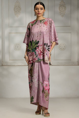 Pink floral printed tunic