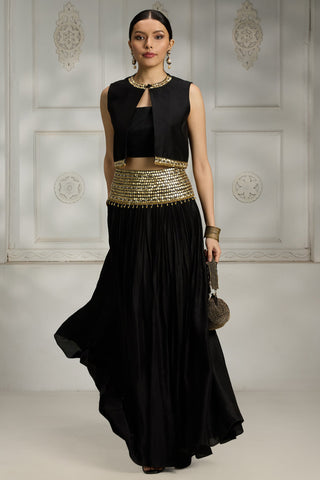 Black short jacket set