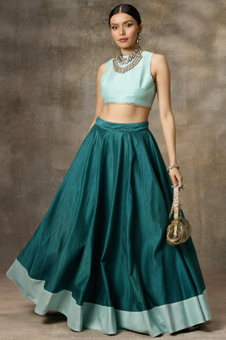 Blue top and skirt set