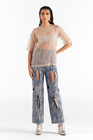 T-Shirt Modern Wear - Ivory Bubble Wrap Tee by Essé