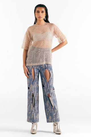 Fray Pant Edgy Wear - Blue Denim Fray Pant by Essé