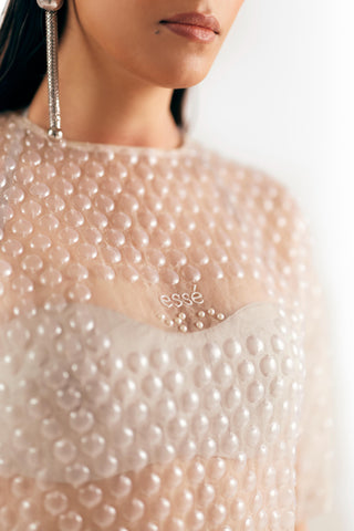 T-Shirt Modern Wear - Ivory Bubble Wrap Tee by Essé