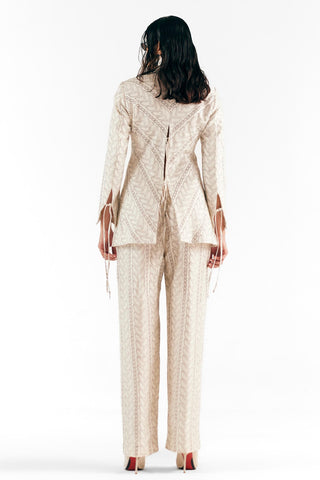 Pant Suit Luxury Wear - Ivory Knit Print Set by Essé