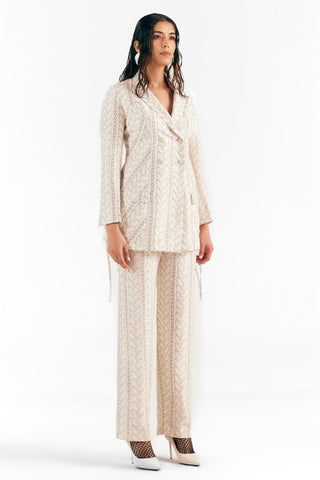 Pant Suit Luxury Wear - Ivory Knit Print Set by Essé