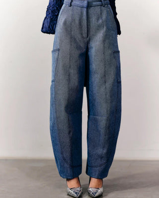 Barrel Pant Trendy Wear - Blue Denim Barrel Pant by Essé