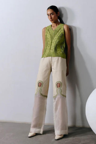 Organza Trousers Ethereal Wear - White Organza Trousers by Essé